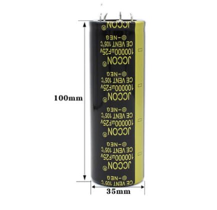 Condensador electrolítico 100000UF 25V de 4 pines tipo soldadura para audio 2