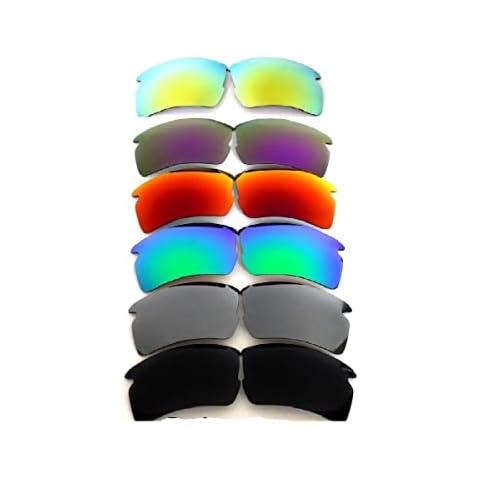 GALAXYLENSE 6 Pairs Replacement Lenses For Oakley Flak 2.0 XL Sunglasses Polarized Multiple Selection Black/Titanium/Green/Red/Purple/Gold Cover