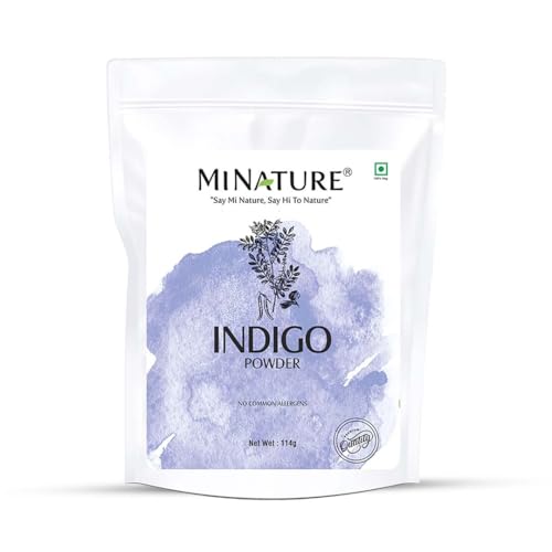 mi nature Indigo Tinctoria PowderNatural Hair Color with conditioning| IRajasthani Indigo Powder for hair |deal for Natural Black Colour| 114g