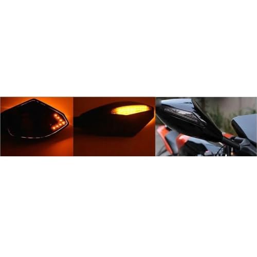 Espejo retrovisor motocicleta con señal giro intermitente LED integrada 3