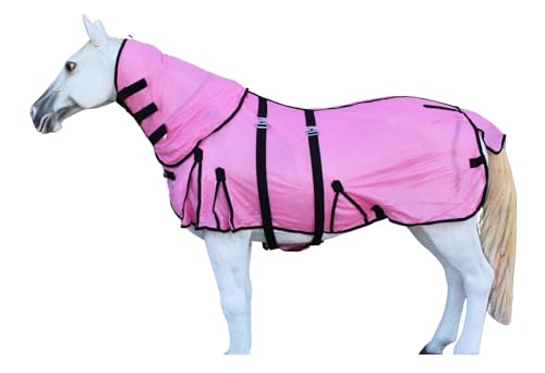 Image of Challenger Horse Mesh Summer Fly Sheet Spring Airflow Neck Pink 73128