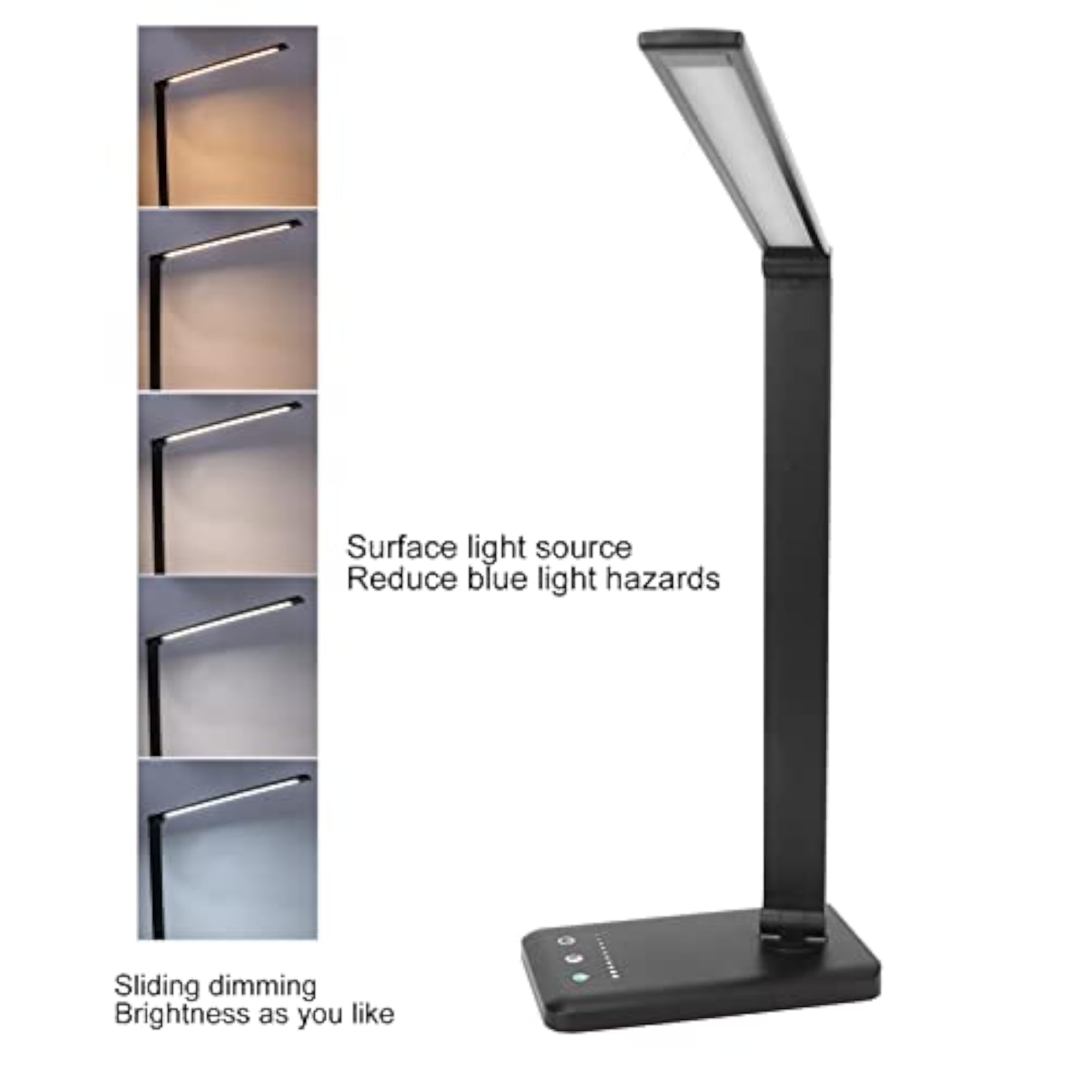 LED Desk Lamp, Eye Caring Folded Touch Control Dimmable Light