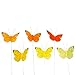 Produktbild Blumenstecker - Pflanzen Deko - Deko Stecker - Gartenstecker - Blumentopf Deko - Pflanzenstecker - Tiere/Figuren (Schmetterling Feder 24St.7/20cm am Draht - orange/ge)