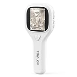 TOMLOV P10 Evo ハンドヘルド クローズアップ コイン顕微鏡 5.08cm IPSスクリーン付き:20倍 LED 照明付き Trichome 拡大鏡 大人用 ポータブル ジュエラー ルーペ STEM キッズ 顕微鏡 Windows/macOS 対応 ホワイト