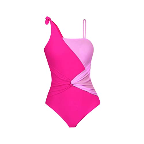 Bañador Talla Grande Mujer Trajes de Baño Un Conjunto de Arriba y Abajo con un Traje baño Verano Empalme Color colisión Conjunto Traje Bañador Reductor Barriga Bikinis (A, L)