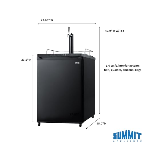 Summit 24 Inch Black Kegerator Full Sized Beer Dispenser Single Tap Included - SBC635MBK on Fridge.com