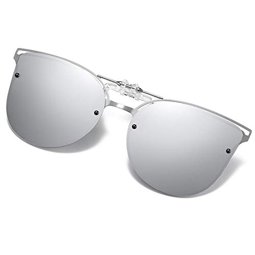 Image of Polarized Clip on Sunglasses over Prescription Glasses Anti-Glare UV Protection Cat Eye Flip up Clip-on Eyeglasses