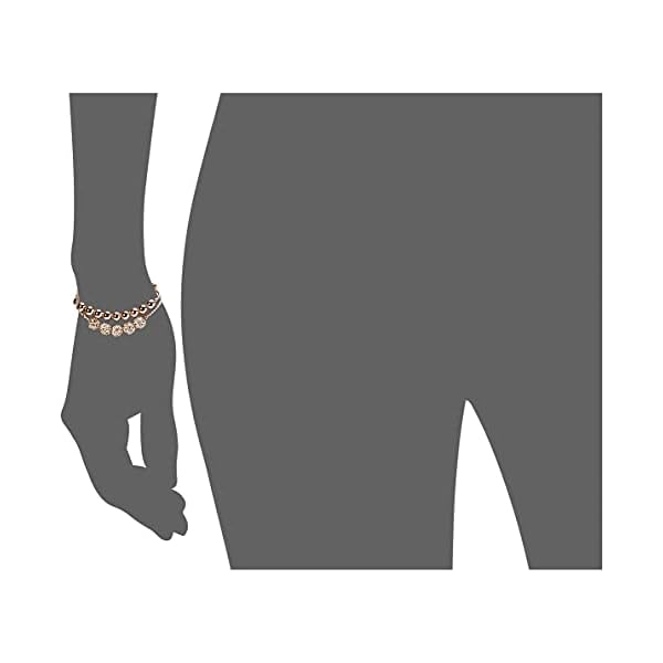 GUESS Rose-Gold-Tone Two Row Slider Bracelet with Metal and Crystal Pave Beads