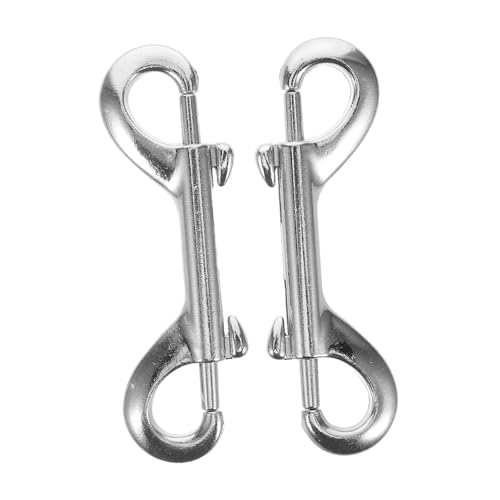FUNOMOCYA 2pcs Quick Release Double Hook Zinc Alloy Metal Snap Buckle for Pet Carrier Fasteners Leash Clip Replacement Collar Buckle for Outdoor Indoor Use