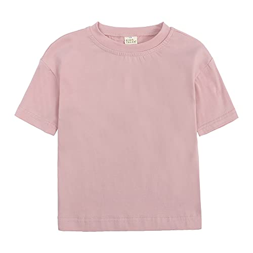 Kids Tales Baby Girls Solid Color T-Shirt Toddler Short Sleeve Tee Round Neck Pullover Tops3