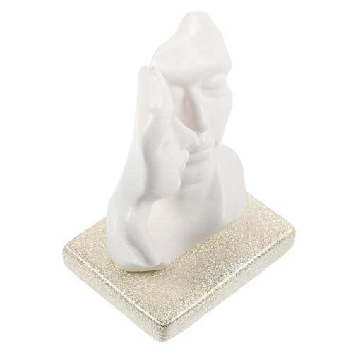 Cabilock Statuetta Di Coppia in Ceramica Decorativa, Scultura Artigianale Romantica Per Soggiorno e Camera Da Letto, Ornamento Da Tavolo Simbolo Di Amore e Felicità