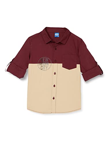 Image of Amazon Brand - Jam & Honey Boy's Regular Fit Shirt (JH-BST-SH-35 Beige 8 9 Years)