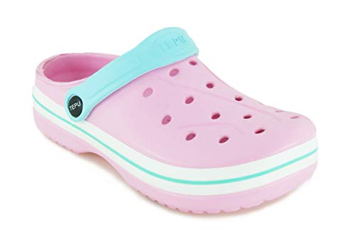 TEPU | Zuecos Clog para Mujer Confort Design Calidad | Rosa | Azul | Fucsia | Tallas: 36-41 (38 EU, Rosa)