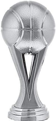 Crown Awards Basketball Trophies with Custom Engraving, 7.25" Personalized Silver Basketball Trophy On Deluxe Round Base