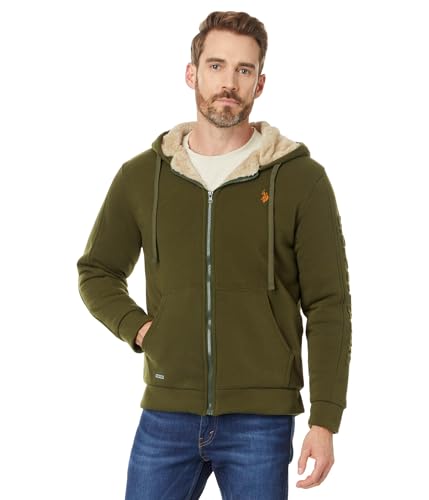 U.S. POLO ASSN. Men's USPA Embossed Wordmark Sherpa Hoodie