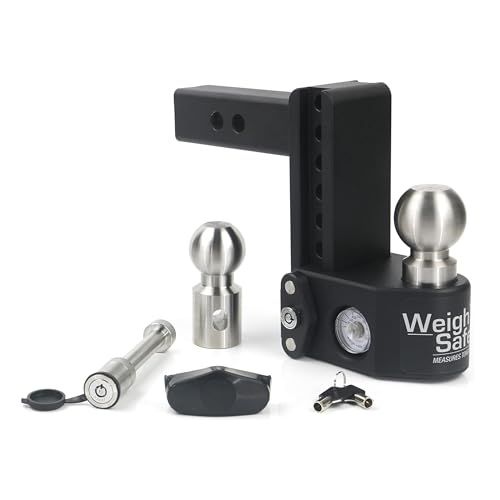 Weigh Safe Steel Drop Hitch - Adjustable Trailer Hitch with Ball Mount - Designed for 2
