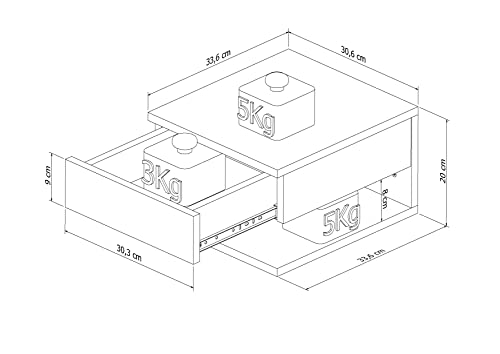 MESA DE CABECEIRA COM GAVETA E PRATELEIRA APPUNTO BRANCO