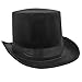 Nicky Bigs Novelties Steampunk Accessories Mens Large Top Hat Tall Black Satin Regency Hat for Circus Ringmaster Victorian Roaring 20s Magician Formal, Costume Tuxedo Deluxe High Crown