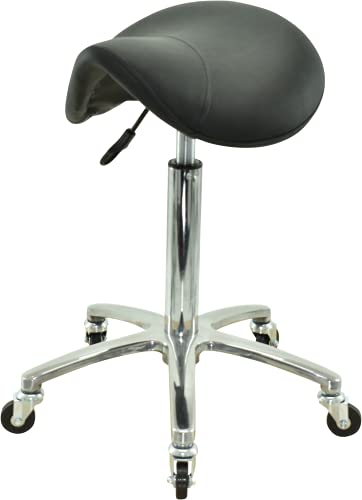 VAKON SALON - Ergonomischer Sattelhocker auf Rollen, höhenverstellbar von 55 - 75 cm - Drehhocker, Rollhocker…