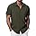 HMIYA Herren Hemd Baumwolle Hemd Sommer Freizeithemd Businesshemd Regular Fit Kurzarmhemd,Armee grün,L