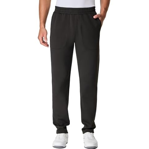 HOdo 34"/36" Inseam Mens Tall Sweatpants Water Resistant Fleece Lined Pants Men with 3 Pockets Workout Joggers Black-34-M Cover