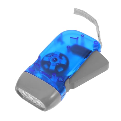 HOMSFOU Linterna De Mano Con Manivela Luz De Mano Linterna De Mano LED De Plástico Azul