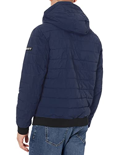 Image of DKNY Men's Quilted Performance Hooded Bomber Jacket