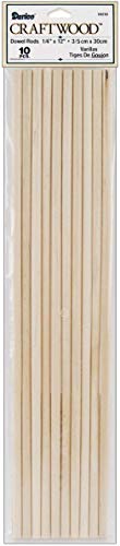 Dowel Rod - Wood - 1/4 x 12 inches - 10 pieces 3 pack
