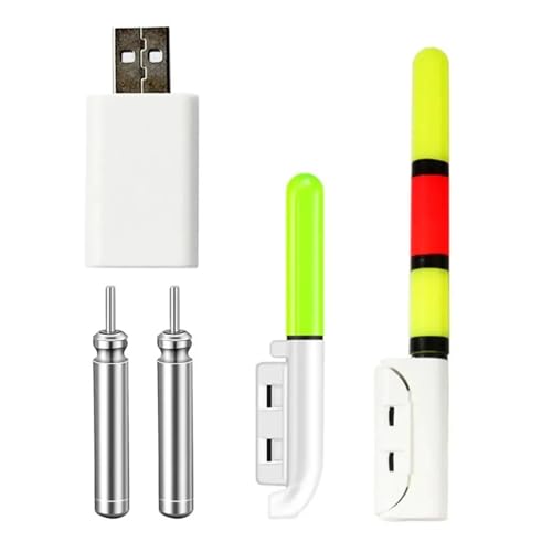 Bestvisse Bâtons de pêche lumineux LED de nuit avec batterie rechargeable, lampe fluorescente à pointe de canne à pêche, outil de pêche
