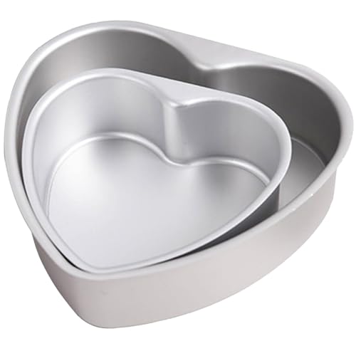 HQILRRA Moule Coeur,Moule a Gateau Coeur,Moule à Gâteau Cœur,Aluminium Anodisé, Revêtement Antiadhésif, Base Amovible,Convient pour les anniversaires,...
