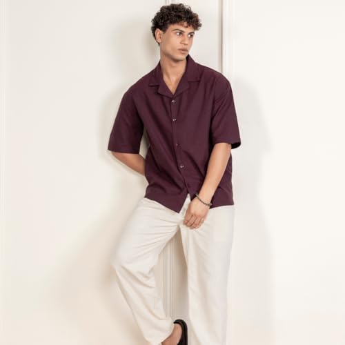 Image of Aatman Men's Half Sleeve | Casual | Box Fit | Cuban Collar Shirt