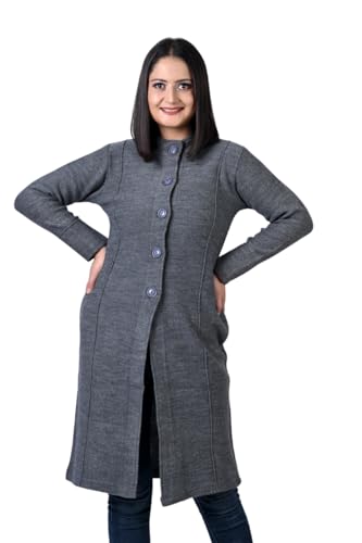 Image of TWENTY ME Winter Wear Casual Acrylic Wool Full Sleeve with Pockets Women's Extra Long Cardigans (4328)