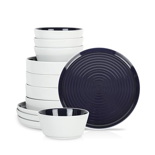 Stone Lain Elica Navy and White Dinnerware