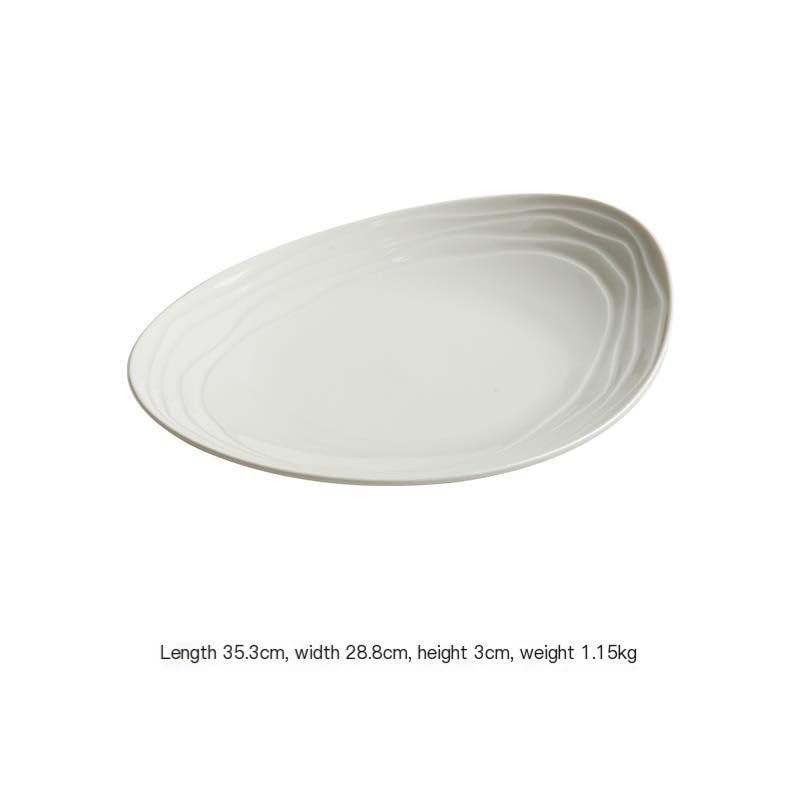 Platos Para Comer Plato de cena Plato de cerámica for pescado al vapor Plato de cena for servicio de hotel Vajilla Plato especial for mariscos Plato De Cerámica Para La Cena(13.8inch)