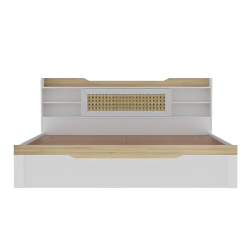 Image of Wakefit Bed | 3 Yr Warranty | King Size Bed, Comes with Storage Box, Noise-Free, Density: 680-750 kg /m, Termite & Borer Resistant, Fits Mattresses Up to 8 inches (Halos 78 x 72 - Frosty White)