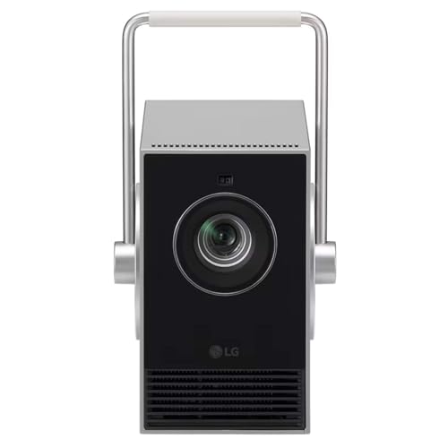 LG CineBeam Q HU710PB 4K UHD Smart Portable Laser Projector (3840x2160), Upto 120" Screen, 450,000:1 Contrast Ratio, 3-Channel RGB Laser, 360° Handle, Airplay & Screen Share and Auto Adjustment