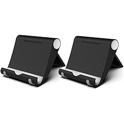 Soporte Movil Barato 2 Piezas Soporte Móvil Mesa Plegable, Apoyo Teléfono Multiángulo, Soporte Dock Base para Teléfono Compatible con iPhone 14 Pro/14/13/12/11, Galaxy S22/S21, Xiaomi Redmi Note 12 11 Pro (Negro)