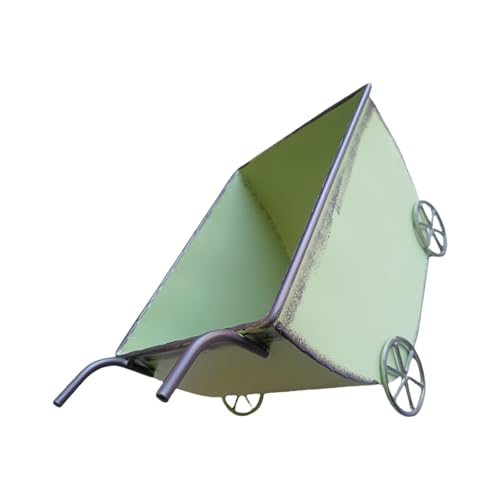 AOOOWER Flower Cart Small Modern Space Saving Decoration Metal Wheelbarrow Plant Stand for Outdoor Indoor Garden Yard Balcony