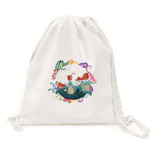 Sac en tissu pliable hibou pour le marché et les courses
