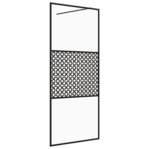 vidaXL Paroi de Douche avec Verre Cloison de Baignoire Accessoire de Salle de Bain Cloison de Douche Maison Intérieur ESG Transparent 90x195 cm Noir