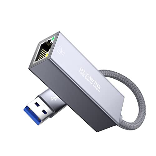 USB 2,5G Ethernet Adapter, USB 3.0 auf RJ45 2.5GbE LAN Netzwerk Adapter, 2500/1000/100/10 Mbps Gigabit Ethernet Internetadapter für MacOS, iPadOS, Windows, Linux, Steam Deck, PC, NAS, Laptop, Tablet Cover