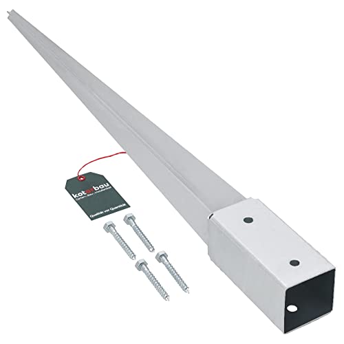 KOTARBAU® Support de Poteau Bois - Acier Galvanisé - 75 cm - Argent - 61 x 61 mm - Support Poteau...
