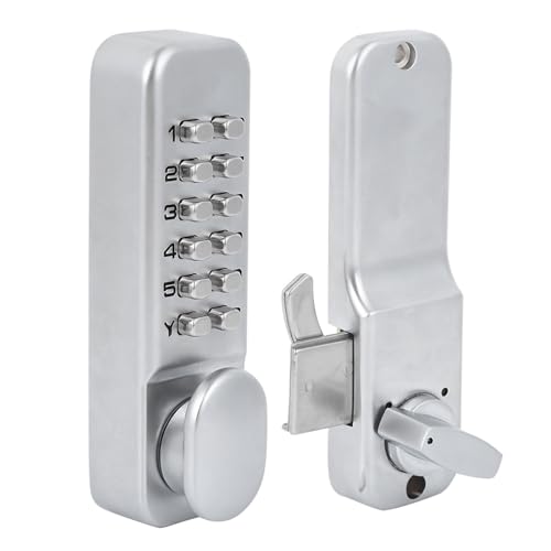 Mechanical Combination Door Lock, 1‑11 Digits Mechanical Keyless Door Lock, Digital Mechanicals Password Doors Locks with Pushbutton Keypad for Kitchen Office 0.4-2.36 Inch Thickness Sliding Door