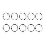 YeahiBaby 50PCS 20MM Metal Loose Leaf Binder Ring Clip DIY Photo Album Book Card Circle Key Ring Buckle Snap Ring (Silver)