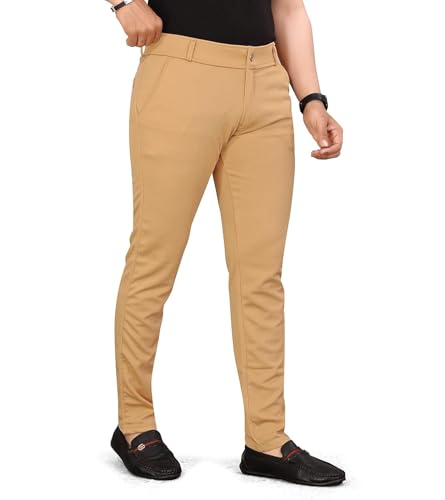 Image of Men's Lycrablend Soild Slim Fit Casual Trouser Pant