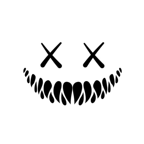 DXNQ Demon Smile Car Sticker, Waterproof Devil Smiley Shape Car Decal for Rear Windshield, Automotive Reflective Demon Smile Sticker for Car Truck SUV, Universal Car Accessories (Black)