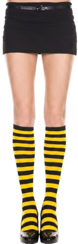 Image of ToBeInStyle Women's Opaque Striped Knee High Warm Nylon Stockings Hosiery