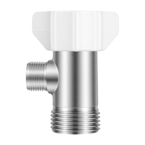 Brass T Valve Bidet T Adapter 7/8 x 7/8 x 3/8 Bidet Tee Connector Bidets Pipe Connector for Toilet Thread Branch 9/16 Thread Code 15/16-14UNS