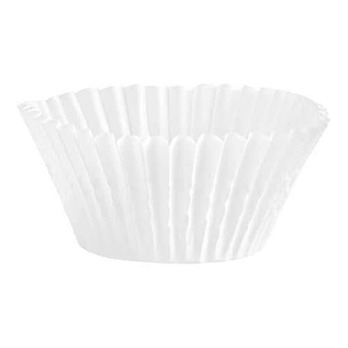 Glownary White Fluted Paper Baking Cups, 2 oz Capacity, Oven Safe to 450F, Round Liners for Mini Cakes and Muffins, 2x1.5 Inch, 500 per Pack