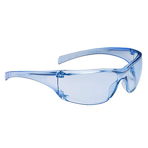 3M Safety Glasses, Virtua Ap, 20 Pack, Ansi Z87, Light Blue Hard Coat Lens, Blue Frame, Side Shields #TOP1